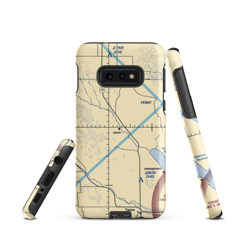 W Meeks Ranch Airport (95NE) VFR Sectional Samsung Phone Case Samsung Galaxy S10e model shown