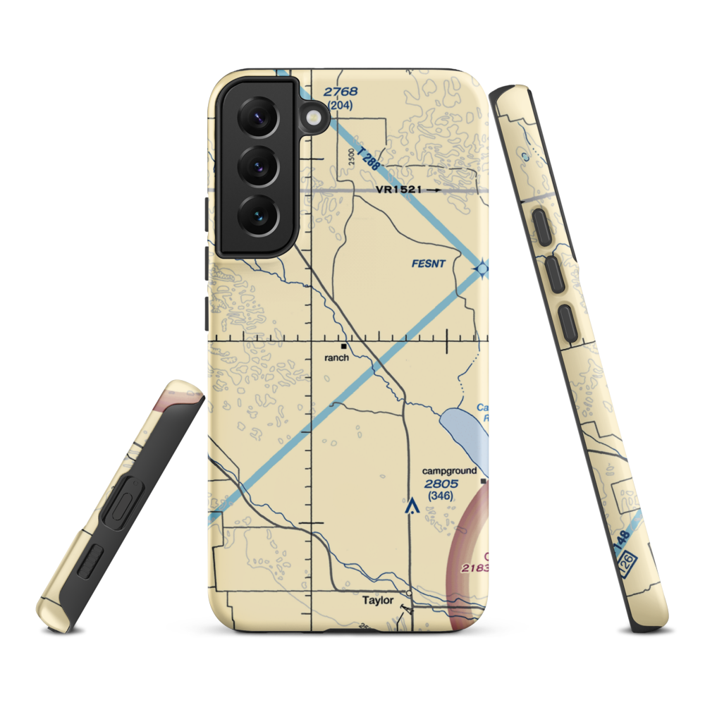 W Meeks Ranch Airport (95NE) VFR Sectional Samsung Phone Case Samsung Galaxy S22 Plus model shown