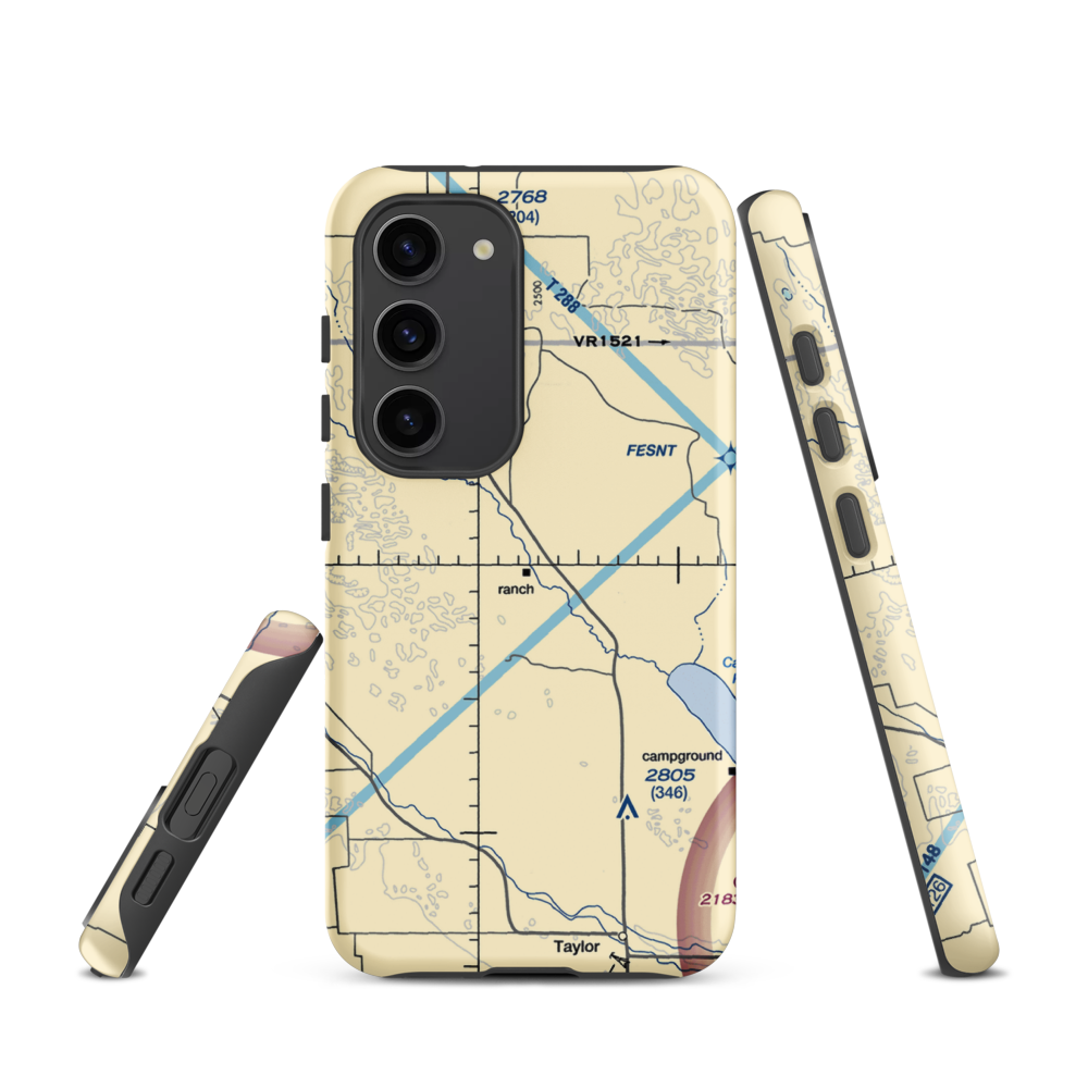 W Meeks Ranch Airport (95NE) VFR Sectional Samsung Phone Case Samsung Galaxy S23 model shown