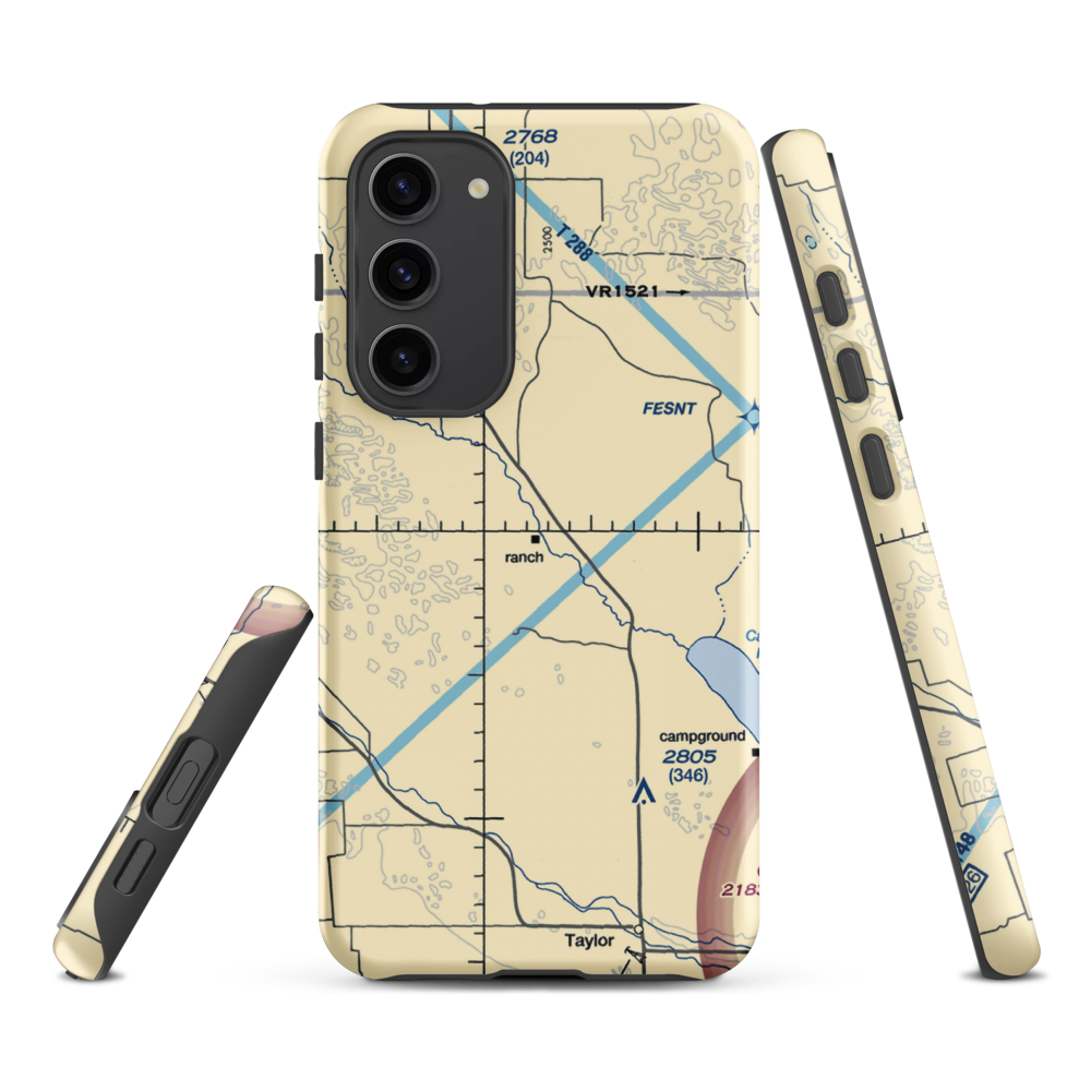W Meeks Ranch Airport (95NE) VFR Sectional Samsung Phone Case Samsung Galaxy S23 Plus model shown