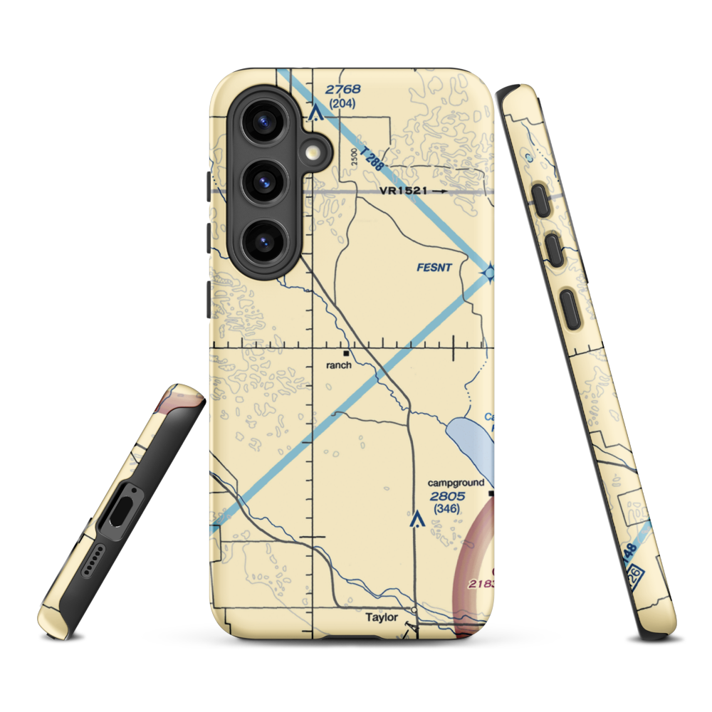 W Meeks Ranch Airport (95NE) VFR Sectional Samsung Phone Case Samsung Galaxy S24 Plus model shown