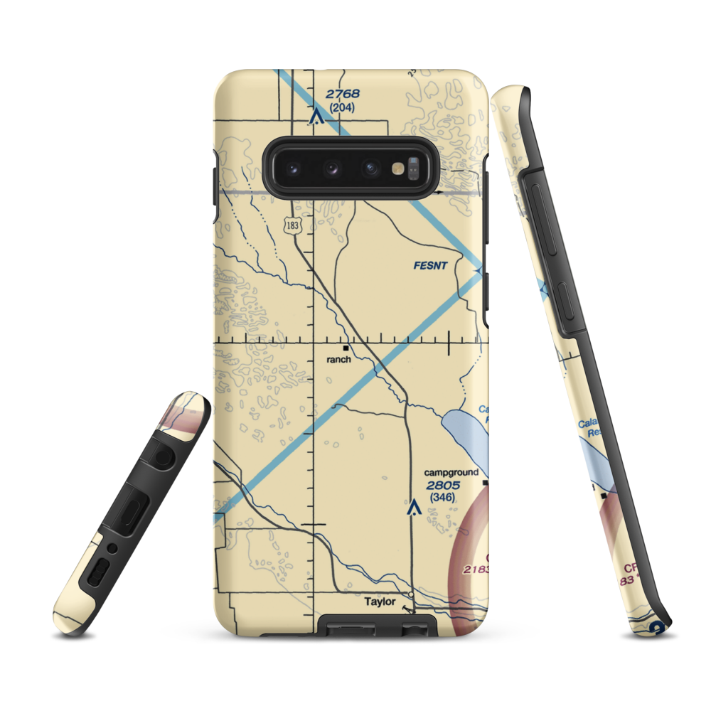 W Meeks Ranch Airport (95NE) VFR Sectional Samsung Phone Case Samsung Galaxy S10 Plus model shown