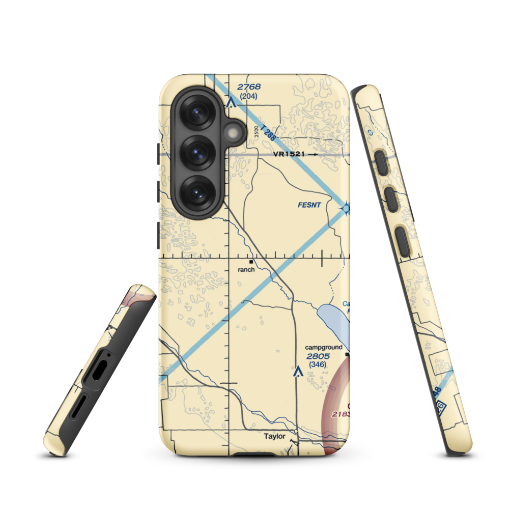 W Meeks Ranch Airport (95NE) VFR Sectional Samsung Phone Case Samsung Galaxy S25 model shown