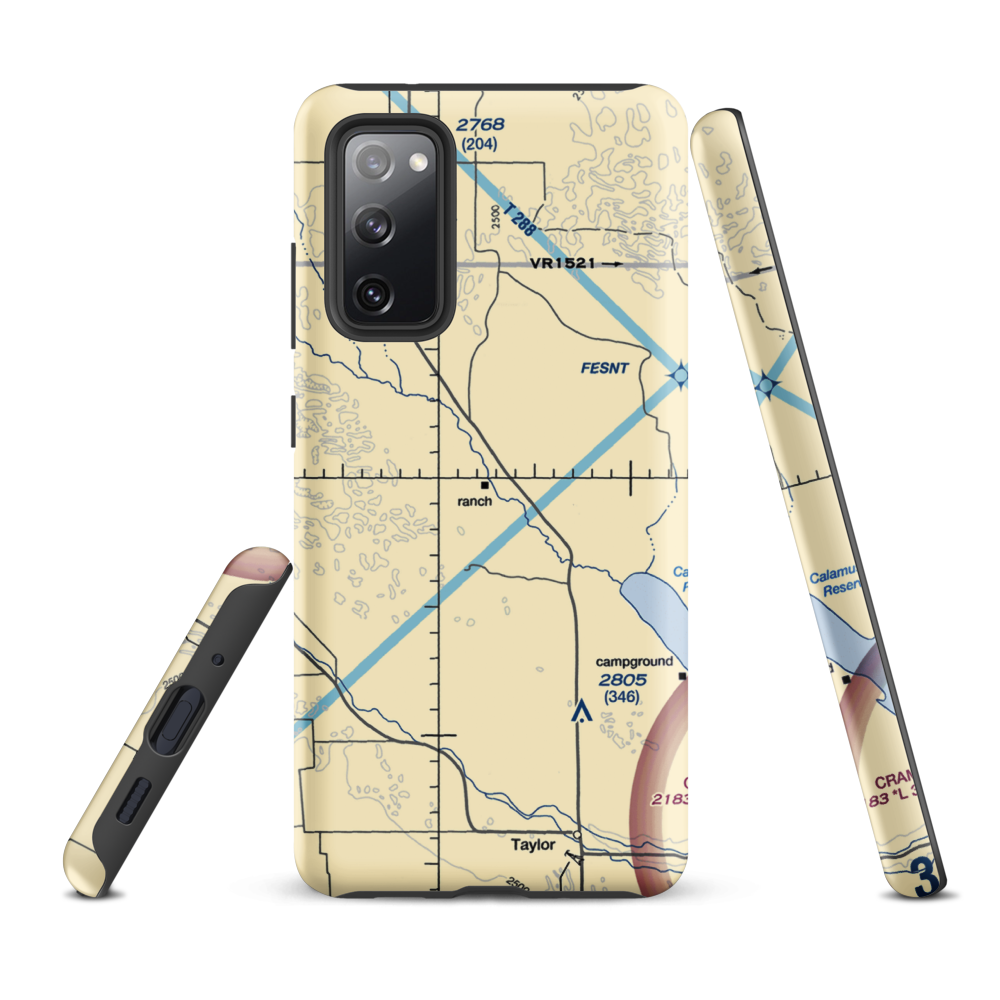 W Meeks Ranch Airport (95NE) VFR Sectional Samsung Phone Case Samsung Galaxy S20 FE model shown
