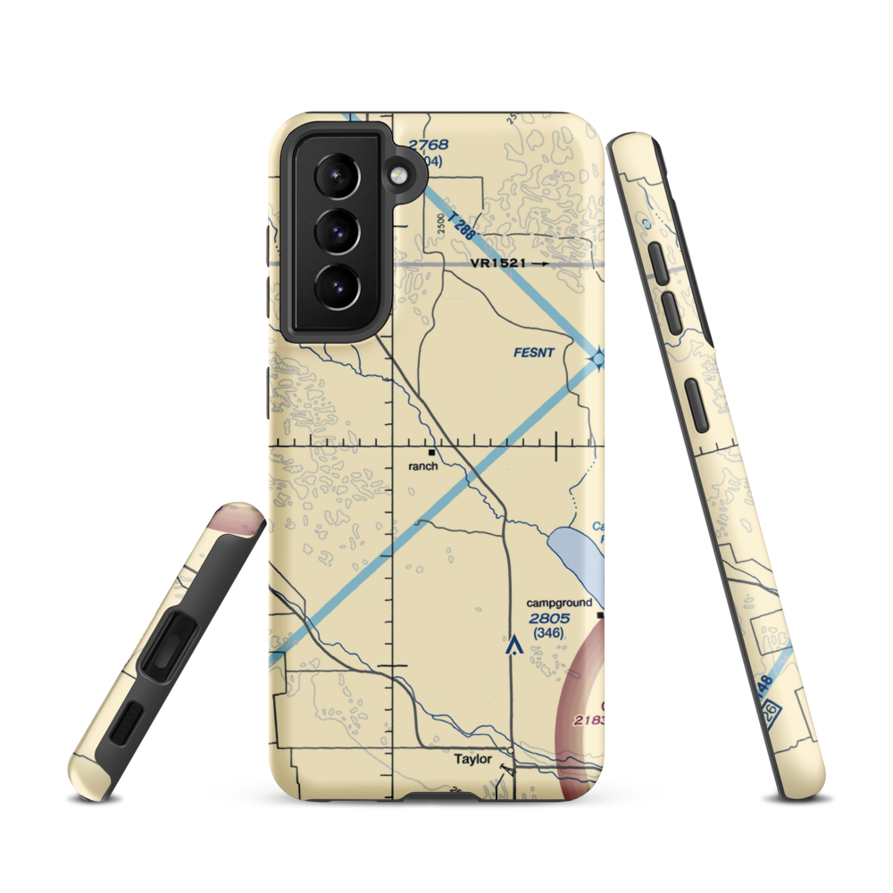 W Meeks Ranch Airport (95NE) VFR Sectional Samsung Phone Case Samsung Galaxy S21 model shown