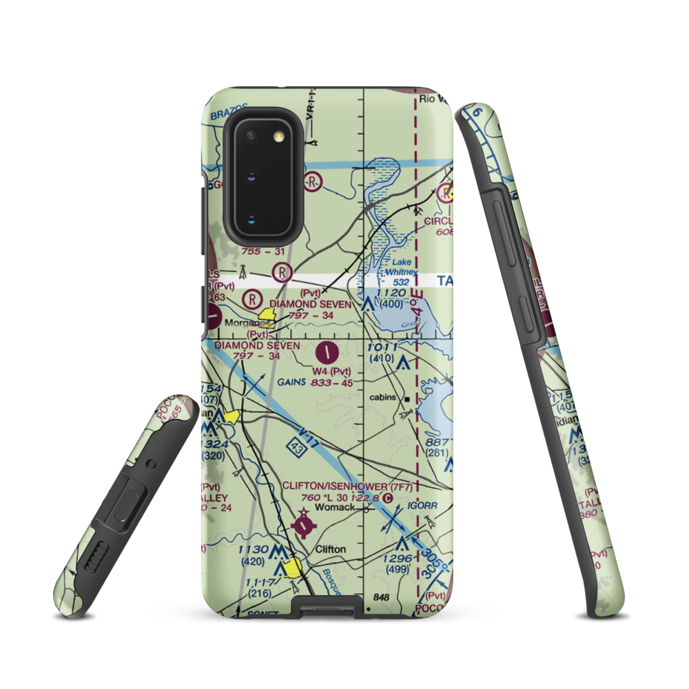 W4 Ranch Airport (84TE) VFR Sectional Samsung Phone Case Samsung Galaxy S20 model shown