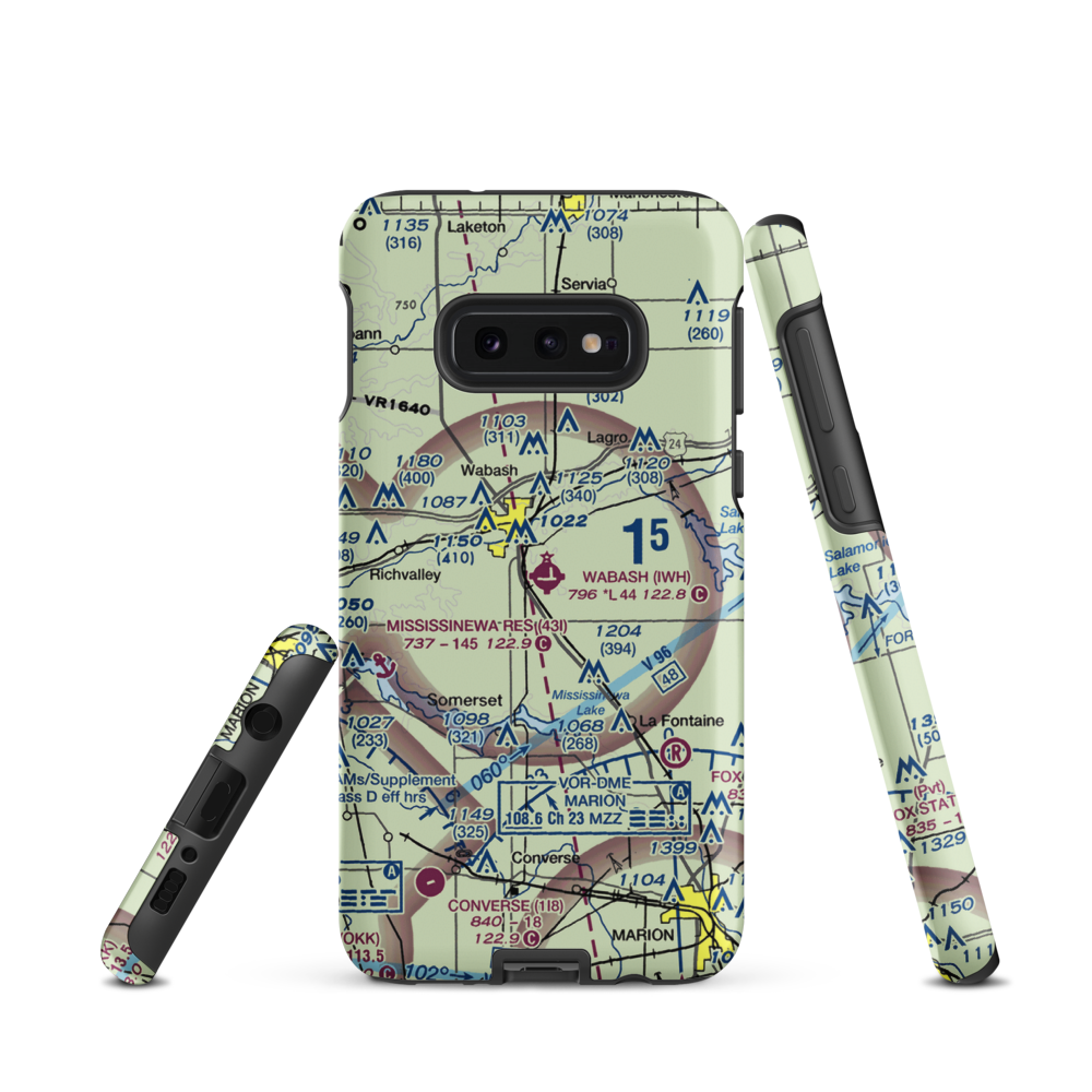 Wabash Municipal Airport (IWH) VFR Sectional Samsung Phone Case Samsung Galaxy S10e model shown