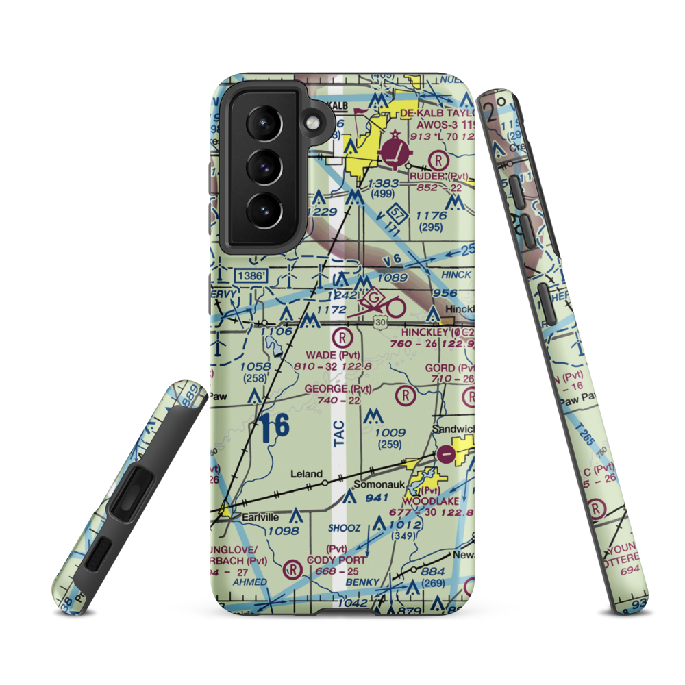 Wade Airport (56LL) VFR Sectional Samsung Phone Case Samsung Galaxy S21 FE model shown
