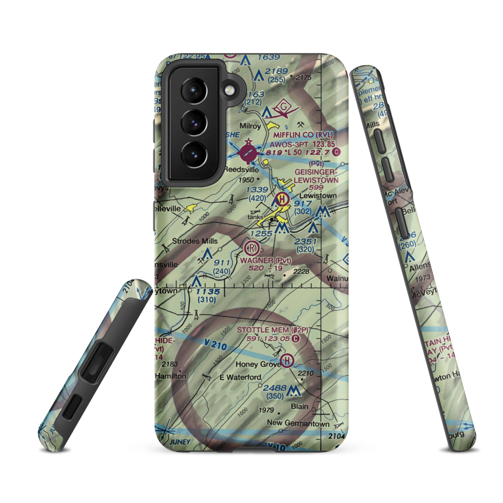 Wagner Airport (1PA4) VFR Sectional Samsung Phone Case Samsung Galaxy S21 FE model shown