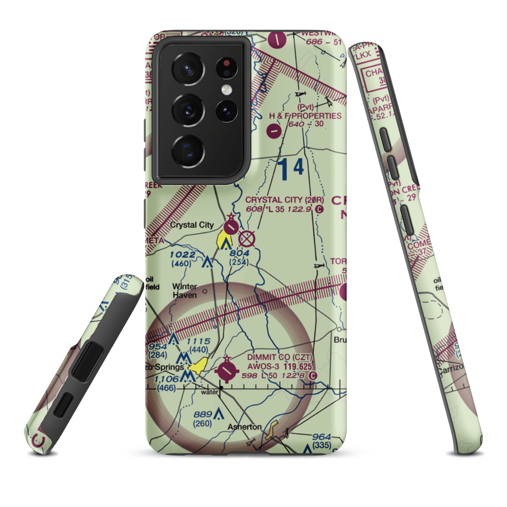 Wagner-Braxdale Airport (2TE8) VFR Sectional Samsung Phone Case Samsung Galaxy S21 Plus model shown