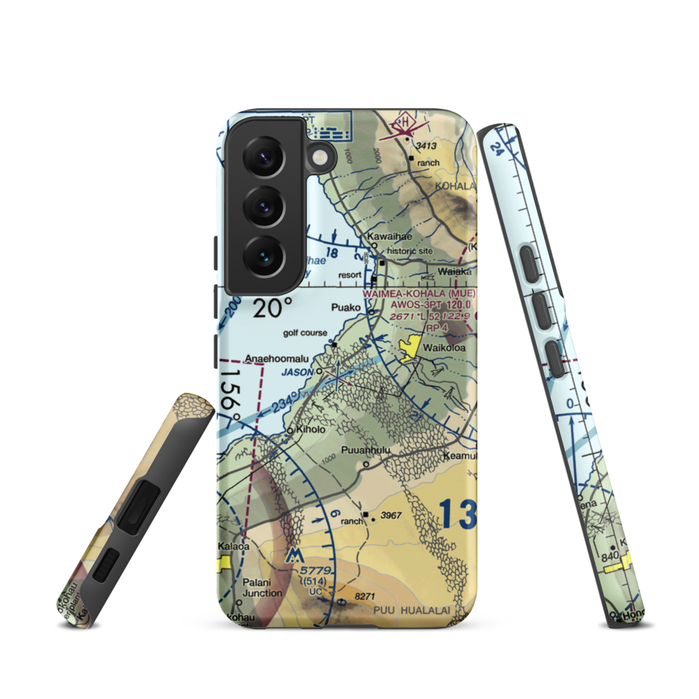 Waikoloa Heliport (WKL) VFR Sectional Samsung Phone Case Samsung Galaxy S22 model shown