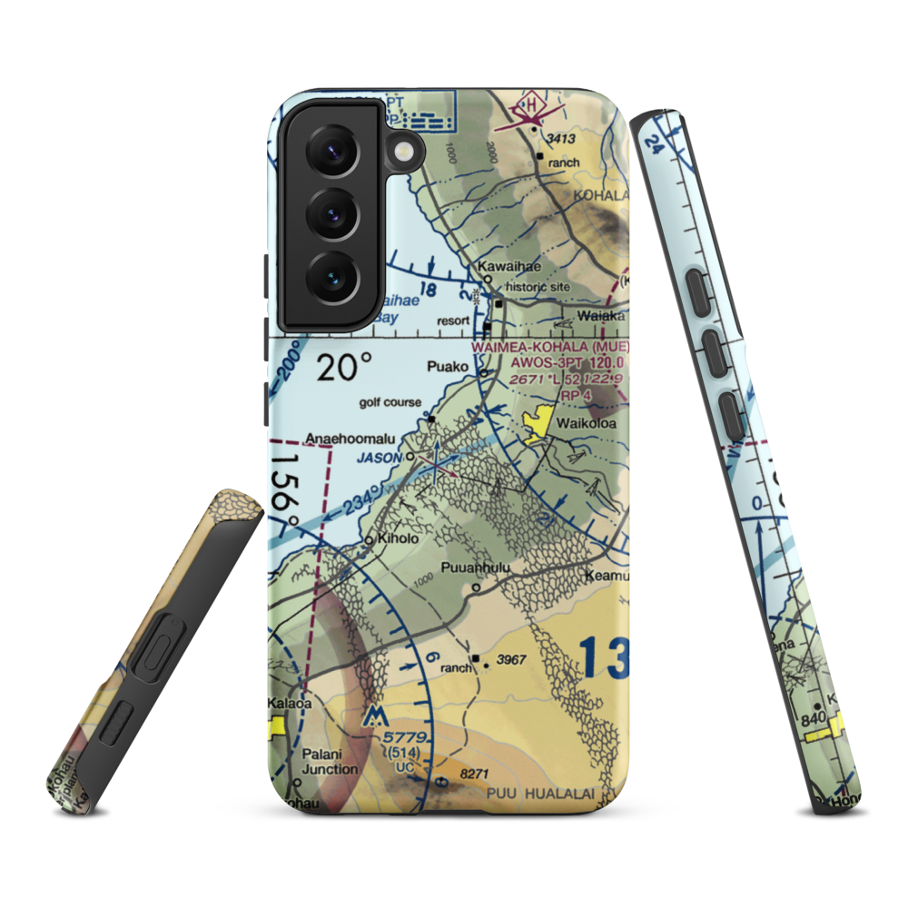 Waikoloa Heliport (WKL) VFR Sectional Samsung Phone Case Samsung Galaxy S22 Plus model shown