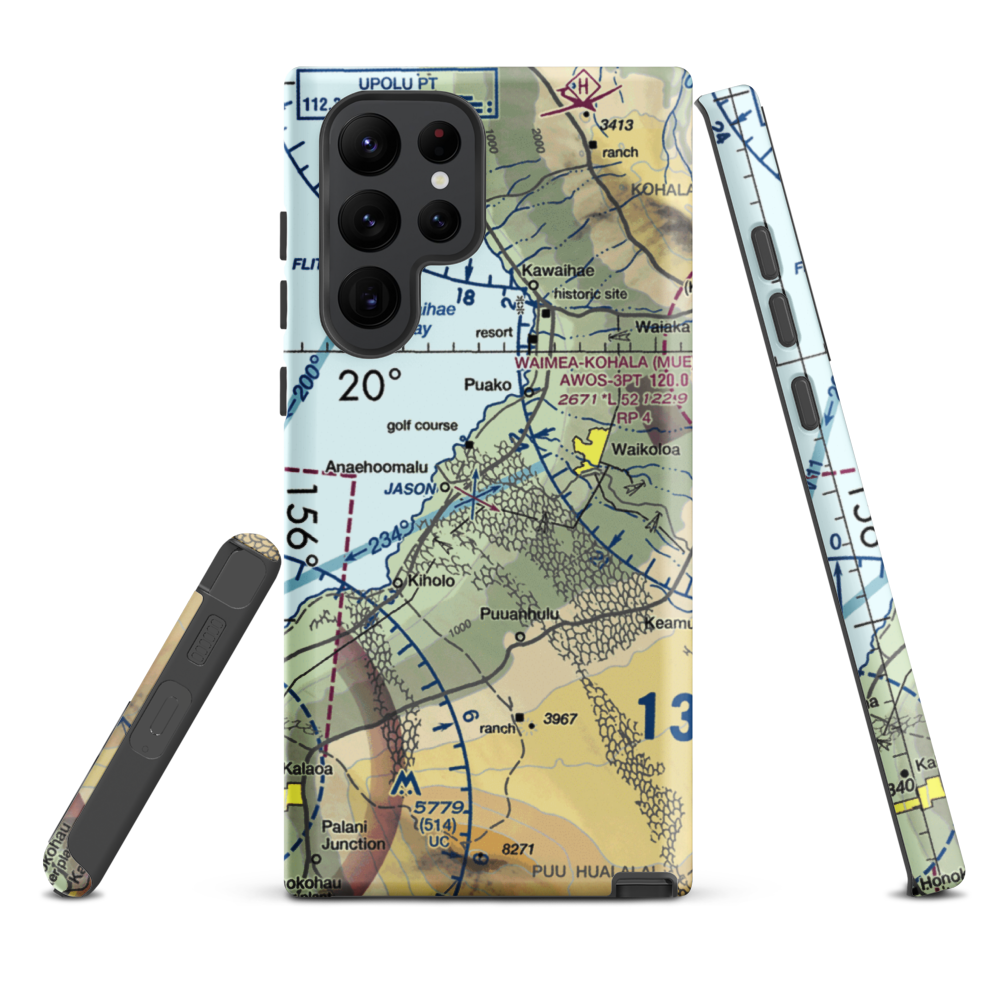 Waikoloa Heliport (WKL) VFR Sectional Samsung Phone Case Samsung Galaxy S22 Ultra model shown