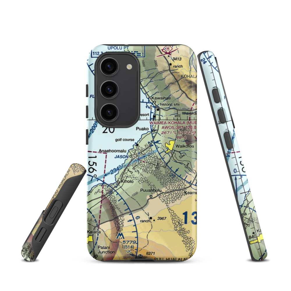 Waikoloa Heliport (WKL) VFR Sectional Samsung Phone Case Samsung Galaxy S23 model shown