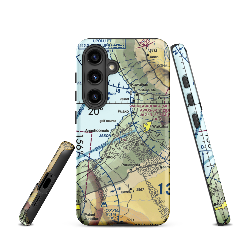 Waikoloa Heliport (WKL) VFR Sectional Samsung Phone Case Samsung Galaxy S24 model shown