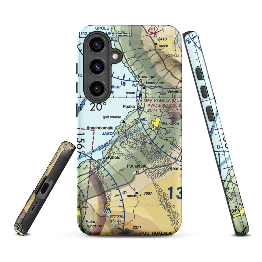 Waikoloa Heliport (WKL) VFR Sectional Samsung Phone Case Samsung Galaxy S24 Plus model shown