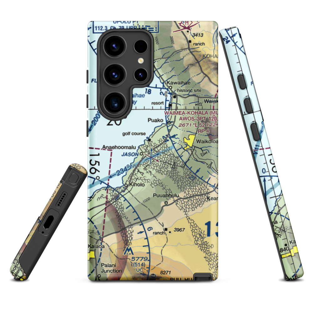 Waikoloa Heliport (WKL) VFR Sectional Samsung Phone Case Samsung Galaxy S24 Ultra model shown