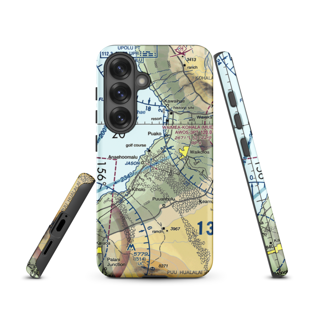 Waikoloa Heliport (WKL) VFR Sectional Samsung Phone Case Samsung Galaxy S25 model shown