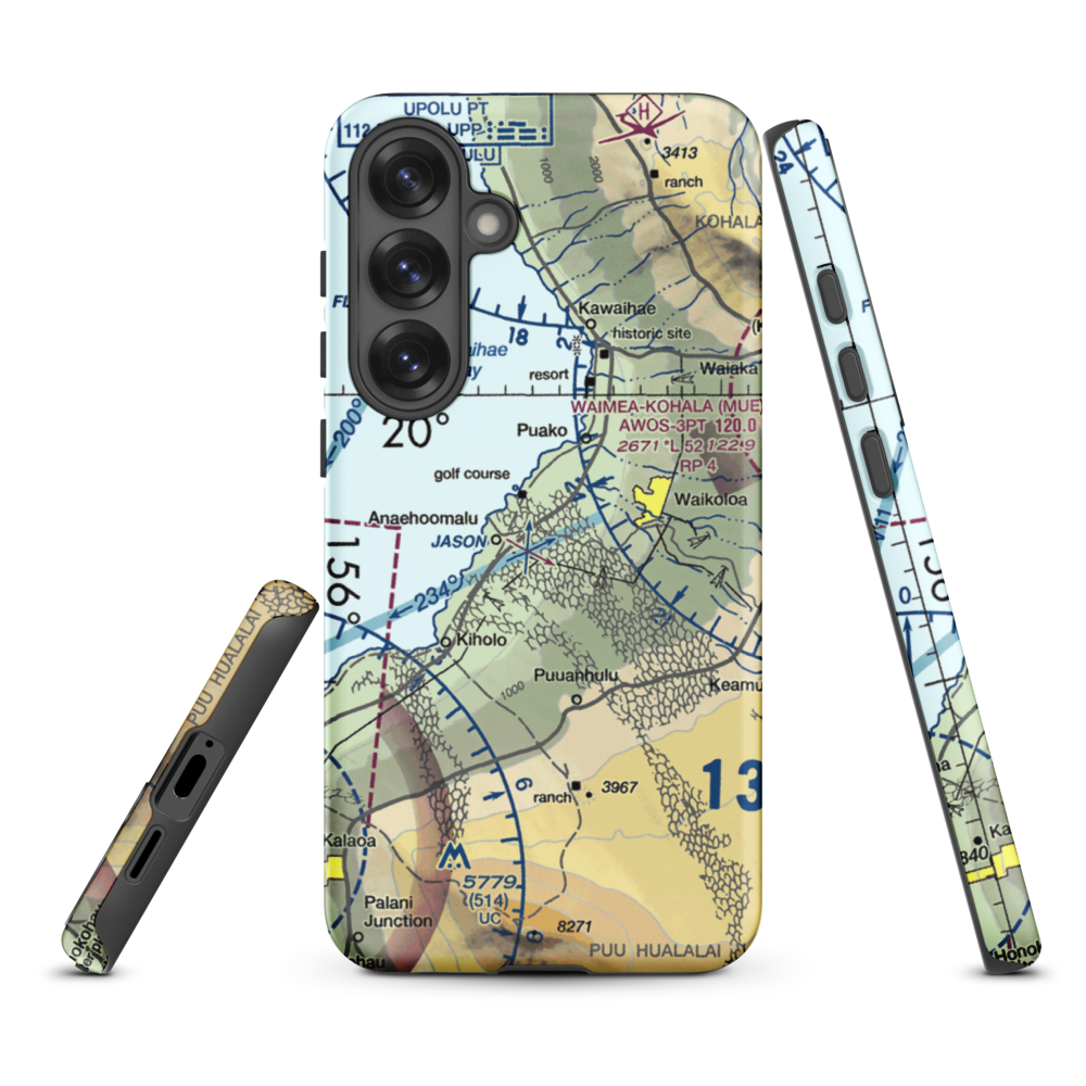 Waikoloa Heliport (WKL) VFR Sectional Samsung Phone Case Samsung Galaxy S25 Plus model shown