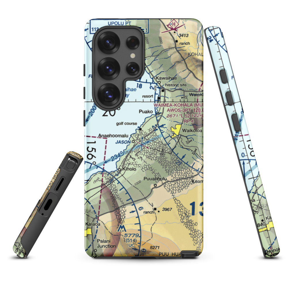 Waikoloa Heliport (WKL) VFR Sectional Samsung Phone Case Samsung Galaxy S25 Ultra model shown