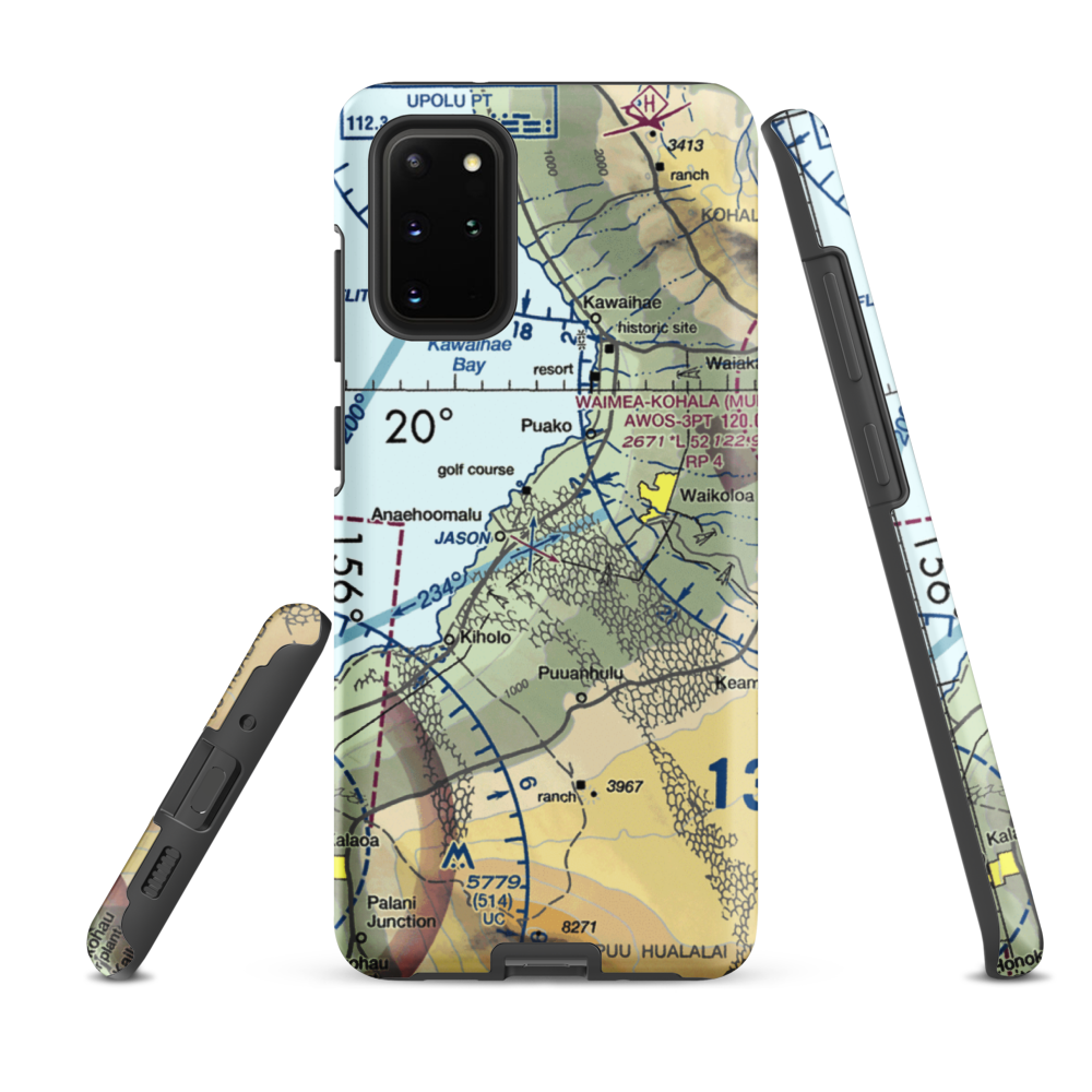 Waikoloa Heliport (WKL) VFR Sectional Samsung Phone Case Samsung Galaxy S20 Plus model shown