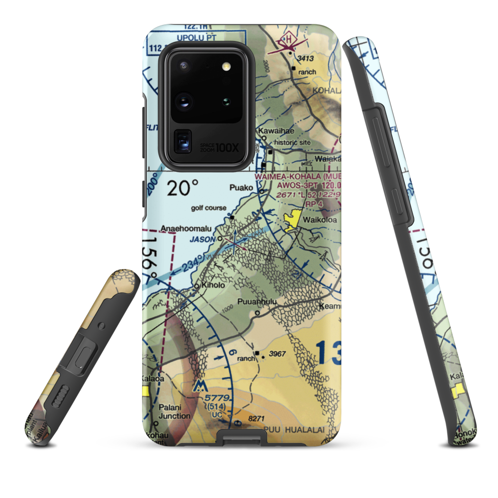 Waikoloa Heliport (WKL) VFR Sectional Samsung Phone Case Samsung Galaxy S20 Ultra model shown