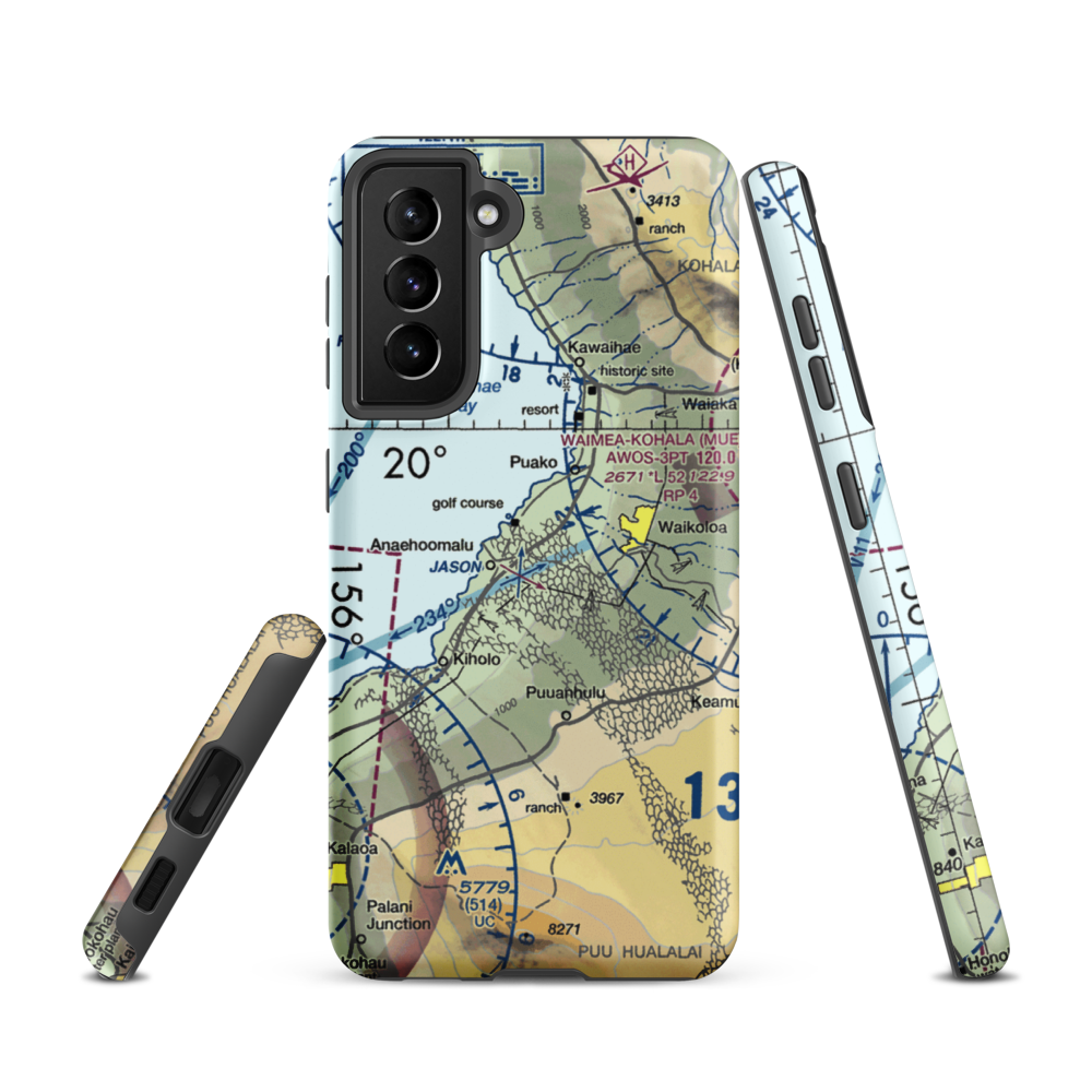 Waikoloa Heliport (WKL) VFR Sectional Samsung Phone Case Samsung Galaxy S21 model shown