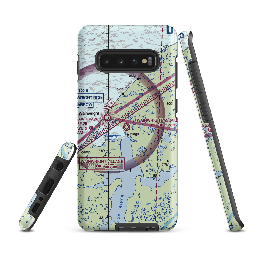 Wainwright Air Station (AK03) VFR Sectional Samsung Phone Case Samsung Galaxy S10 Plus model shown