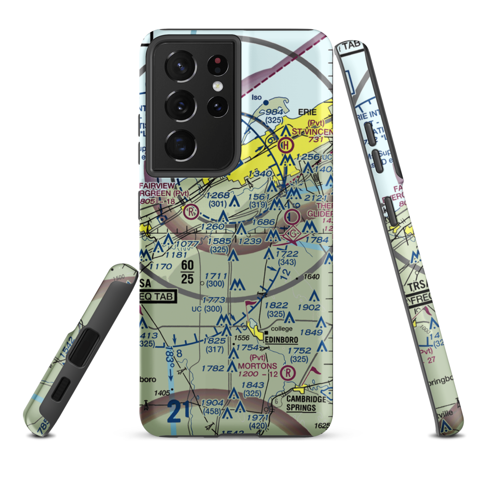 Waisley Airport (38PN) VFR Sectional Samsung Phone Case Samsung Galaxy S21 Plus model shown