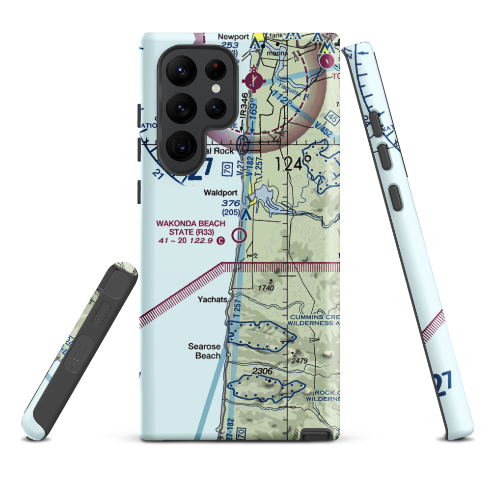 Wakonda Beach State Airport (R33) VFR Sectional Samsung Phone Case Samsung Galaxy S22 Ultra model shown