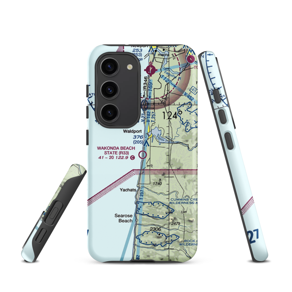 Wakonda Beach State Airport (R33) VFR Sectional Samsung Phone Case Samsung Galaxy S23 model shown