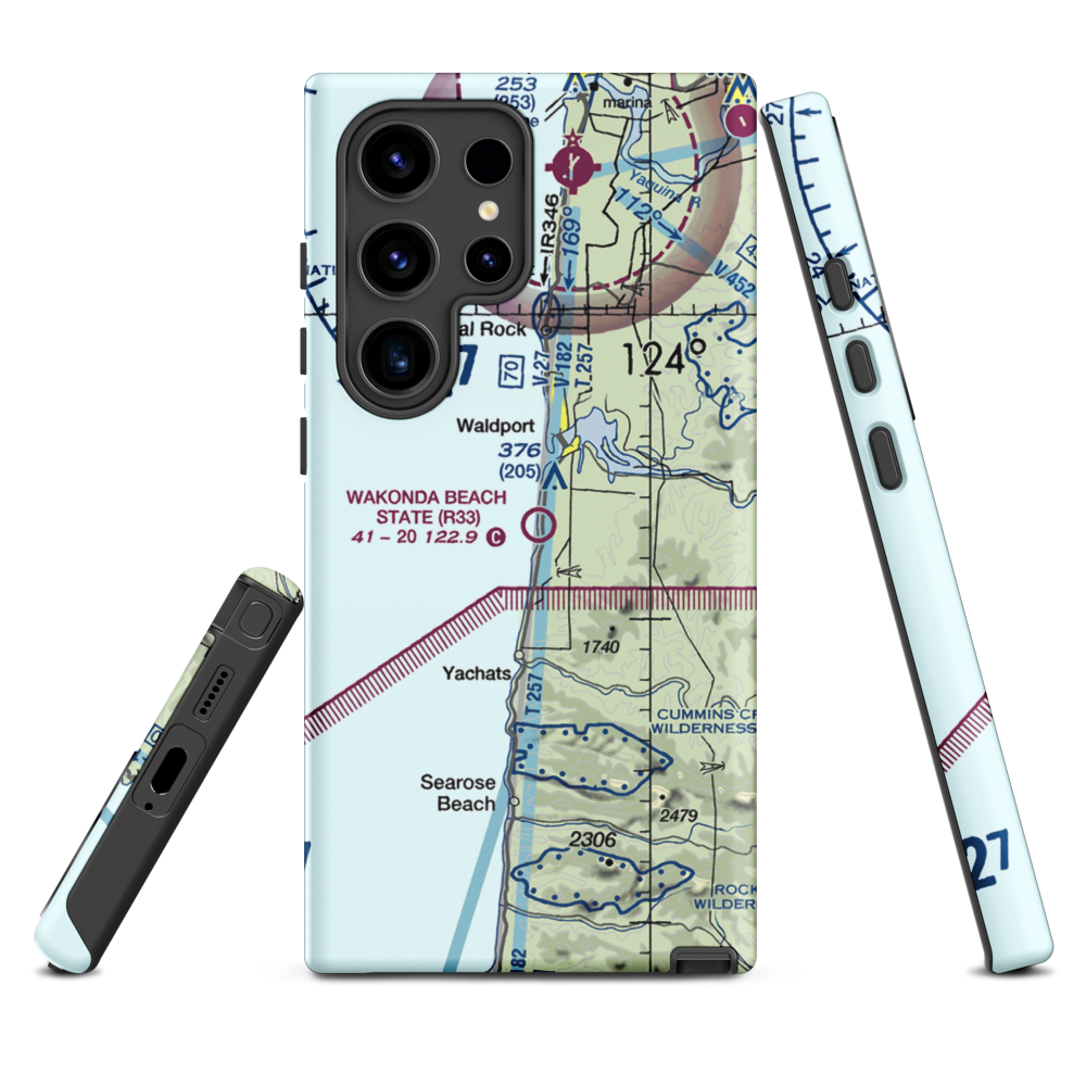 Wakonda Beach State Airport (R33) VFR Sectional Samsung Phone Case Samsung Galaxy S24 Ultra model shown