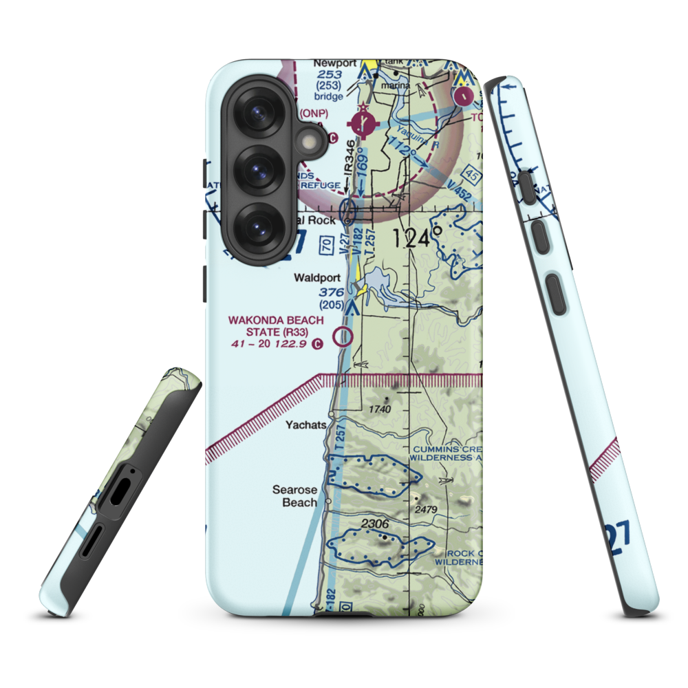 Wakonda Beach State Airport (R33) VFR Sectional Samsung Phone Case Samsung Galaxy S25 Plus model shown