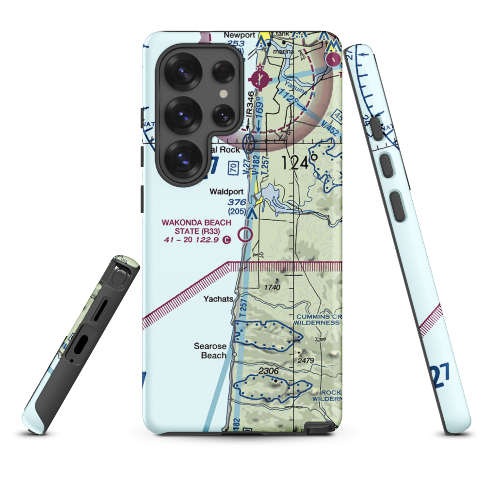 Wakonda Beach State Airport (R33) VFR Sectional Samsung Phone Case Samsung Galaxy S25 Ultra model shown