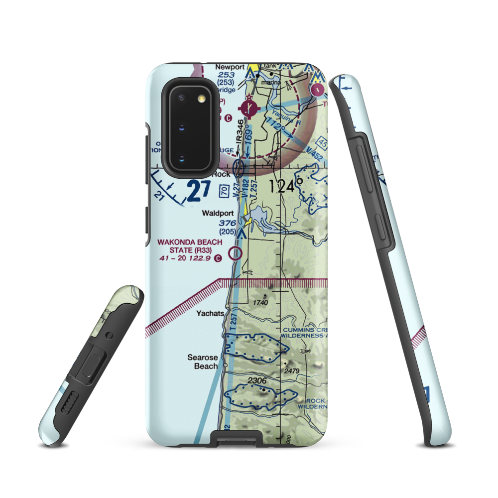 Wakonda Beach State Airport (R33) VFR Sectional Samsung Phone Case Samsung Galaxy S20 model shown