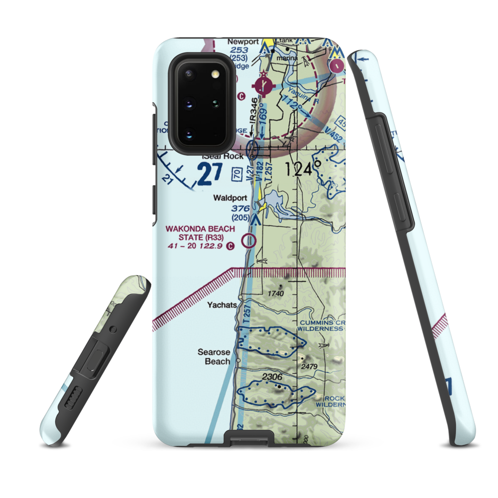 Wakonda Beach State Airport (R33) VFR Sectional Samsung Phone Case Samsung Galaxy S20 Plus model shown