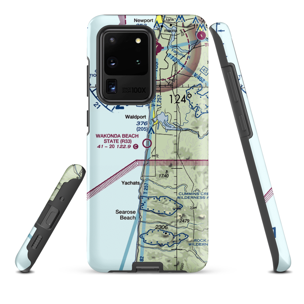 Wakonda Beach State Airport (R33) VFR Sectional Samsung Phone Case Samsung Galaxy S20 Ultra model shown