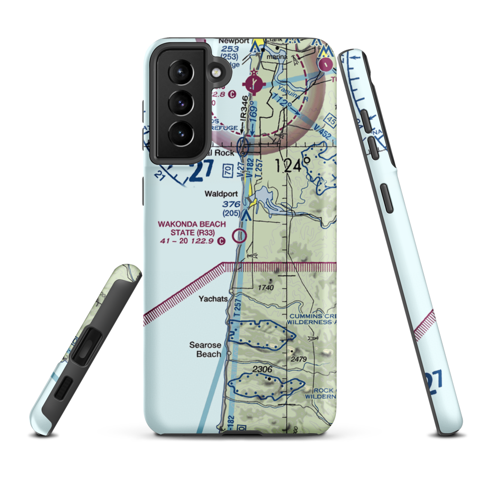 Wakonda Beach State Airport (R33) VFR Sectional Samsung Phone Case Samsung Galaxy S21 Plus model shown
