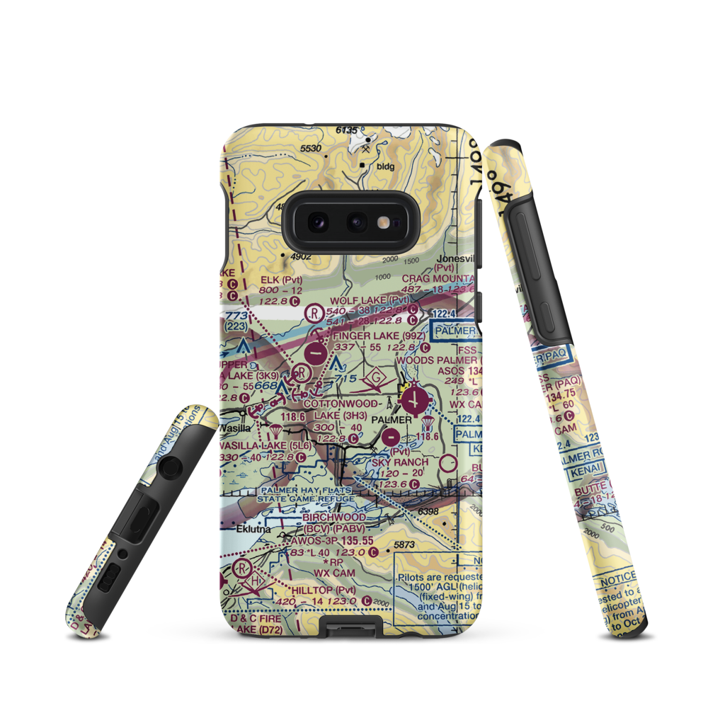 Walby Lake Seaplane Base (AA85) VFR Sectional Samsung Phone Case Samsung Galaxy S10 Plus model shown