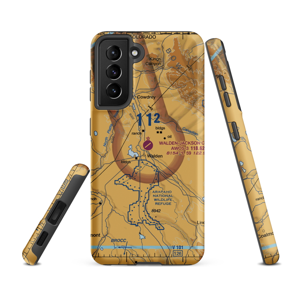Walden Jackson County Airport (33V) VFR Sectional Samsung Phone Case Samsung Galaxy S21 FE model shown