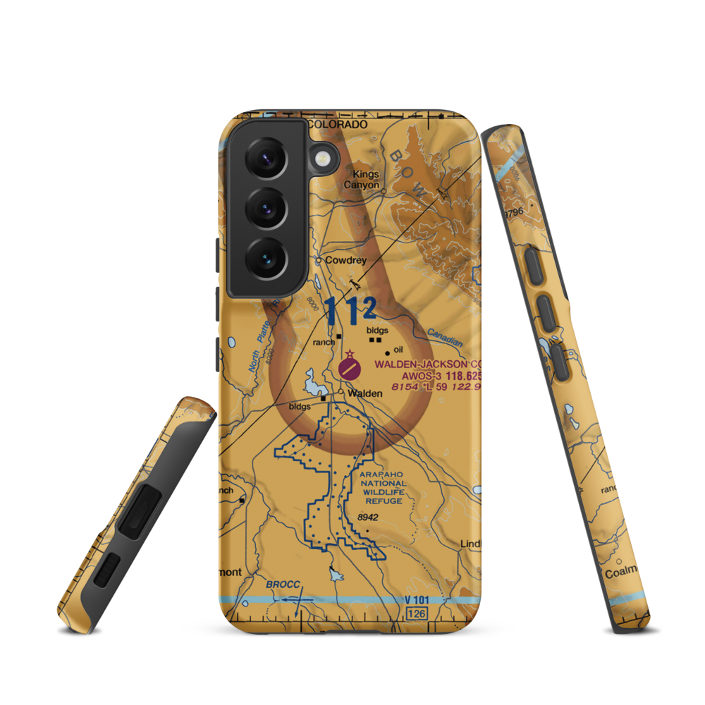 Walden Jackson County Airport (33V) VFR Sectional Samsung Phone Case Samsung Galaxy S22 model shown