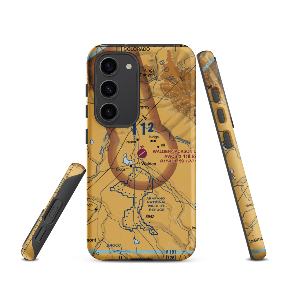 Walden Jackson County Airport (33V) VFR Sectional Samsung Phone Case Samsung Galaxy S23 model shown