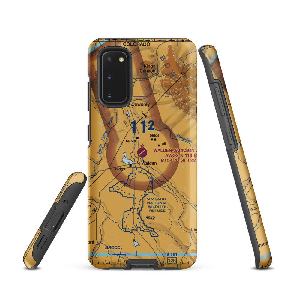 Walden Jackson County Airport (33V) VFR Sectional Samsung Phone Case Samsung Galaxy S20 model shown