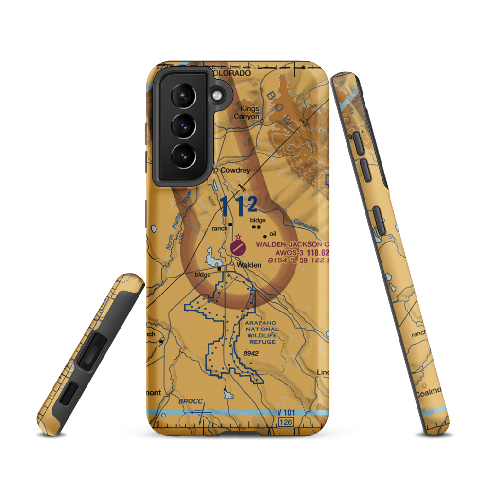 Walden Jackson County Airport (33V) VFR Sectional Samsung Phone Case Samsung Galaxy S21 model shown