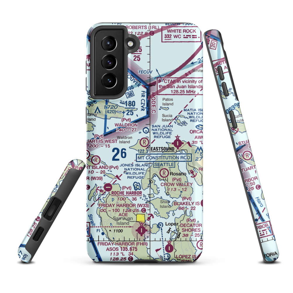Waldron Airstrip (WDN) VFR Sectional Samsung Phone Case Samsung Galaxy S21 FE model shown