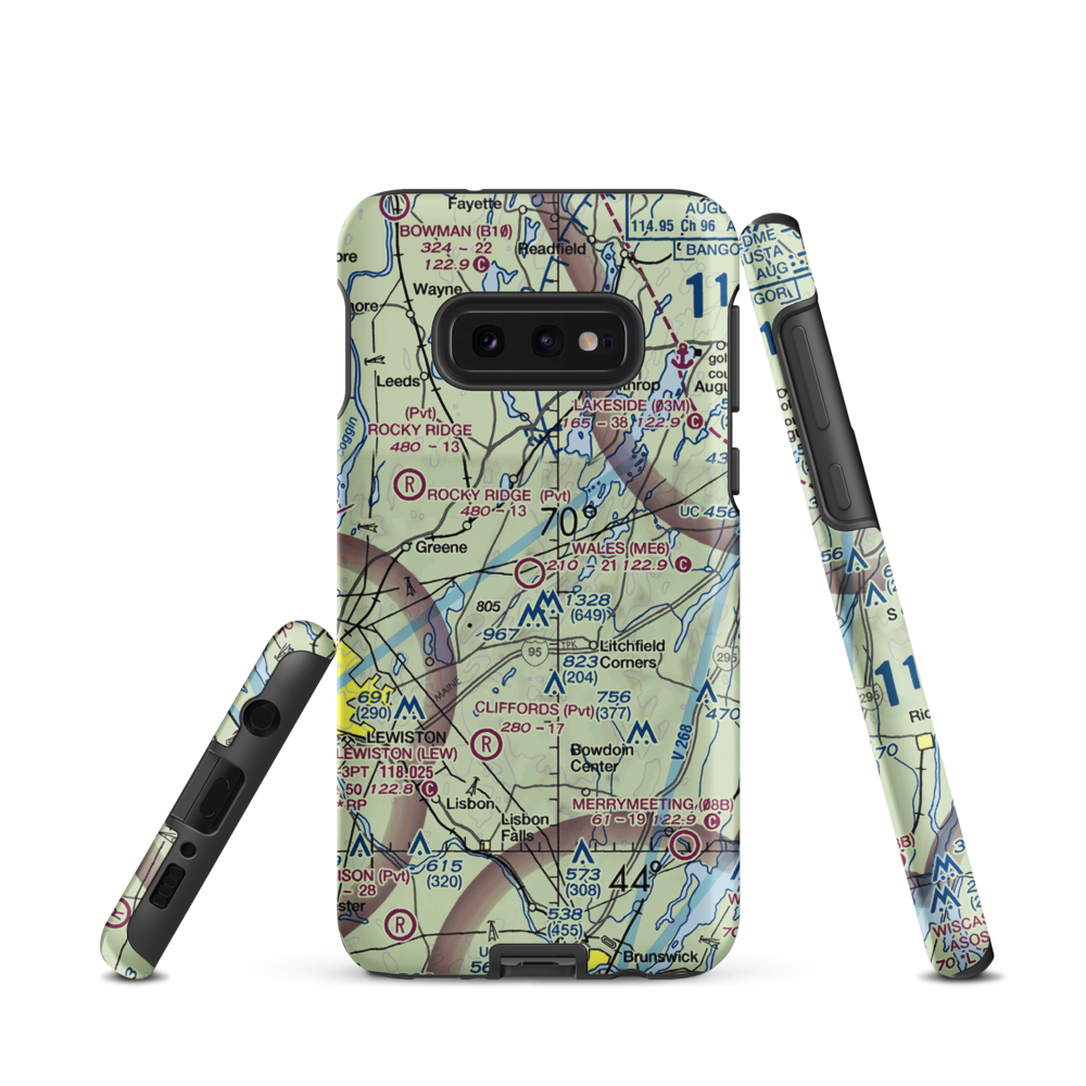 Wales Airport (ME6) VFR Sectional Samsung Phone Case Samsung Galaxy S10 Plus model shown