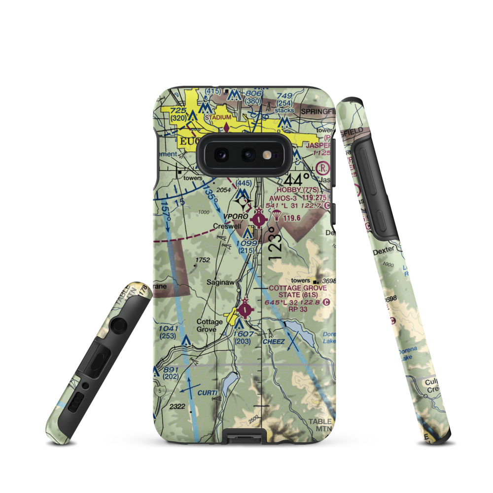 Walker Airport (OR57) VFR Sectional Samsung Phone Case Samsung Galaxy S10 Plus model shown