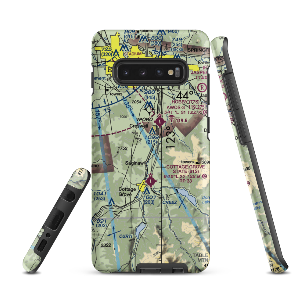 Walker Airport (OR57) VFR Sectional Samsung Phone Case Samsung Galaxy S10 Plus model shown