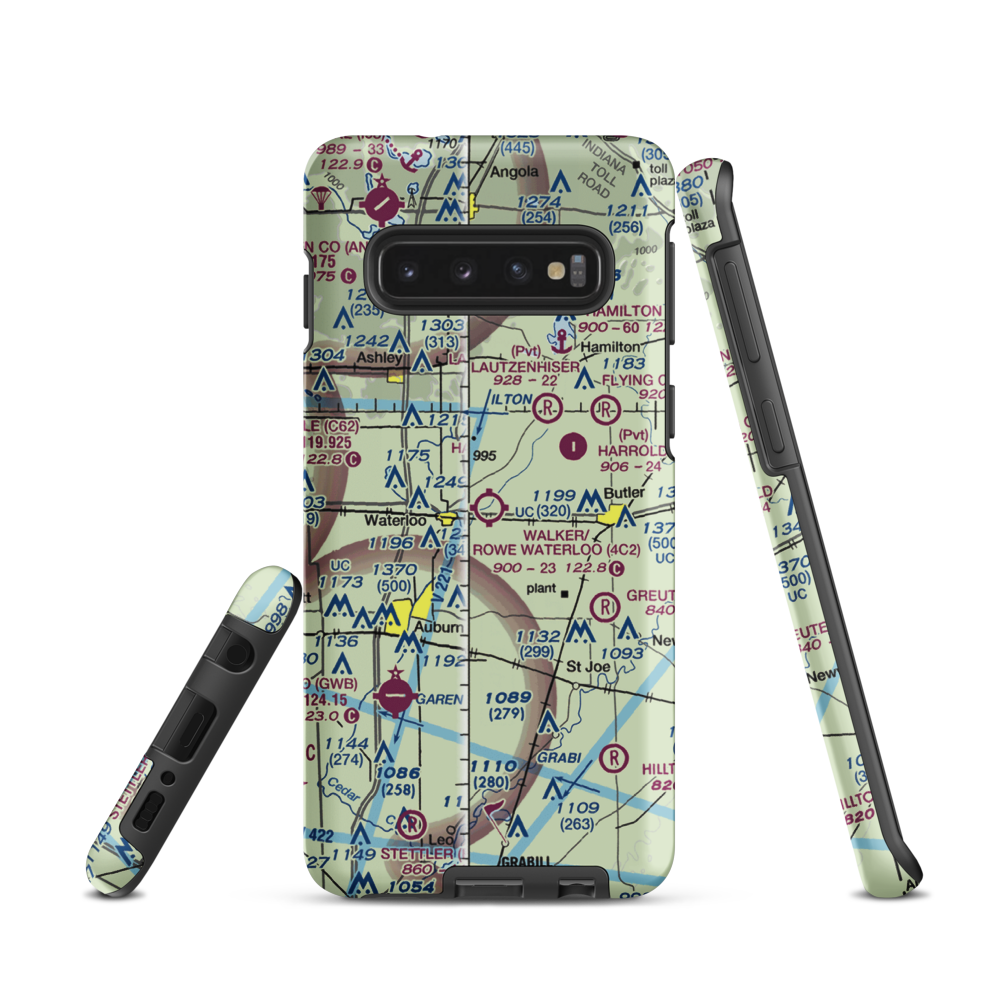 Walker/Rowe Waterloo Airport (4C2) VFR Sectional Samsung Phone Case Samsung Galaxy S10 model shown