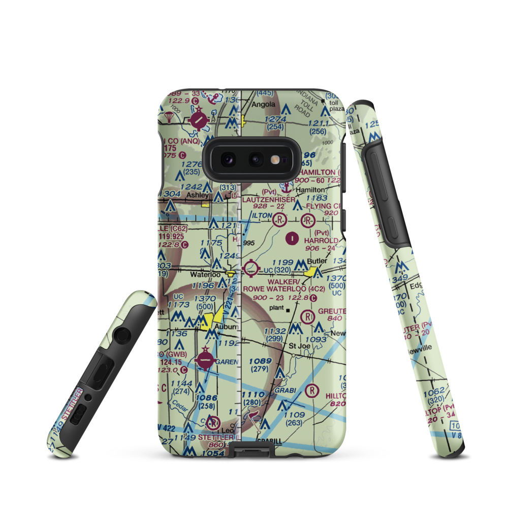 Walker/Rowe Waterloo Airport (4C2) VFR Sectional Samsung Phone Case Samsung Galaxy S10e model shown